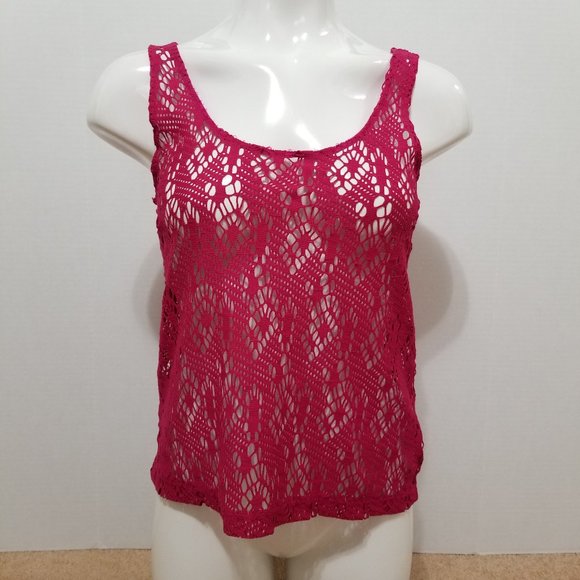 Kirra top Small unlined lace crochet sleeveless stretch boho festival PacSun - Picture 1 of 13